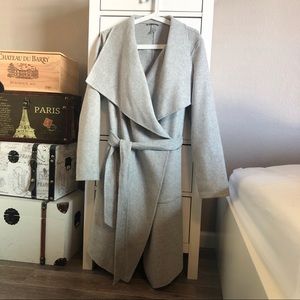 H&M grey wool coat with belt